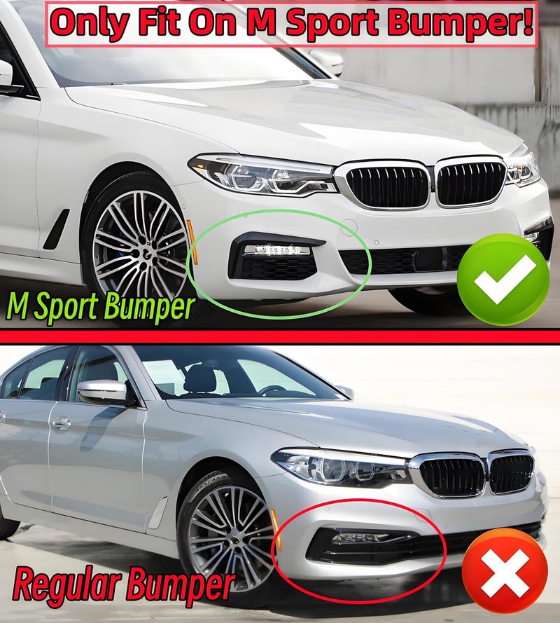 NeespoC Front Bumper Lip Splitter Spoiler Fit for BMW 5 Series (G30 M Sport Only) M550i/ 530e/ 530i/ 540i 2017 2018 2019 2020 Painted Gloss Black Accessories Air Chin Body Kit - Image 2